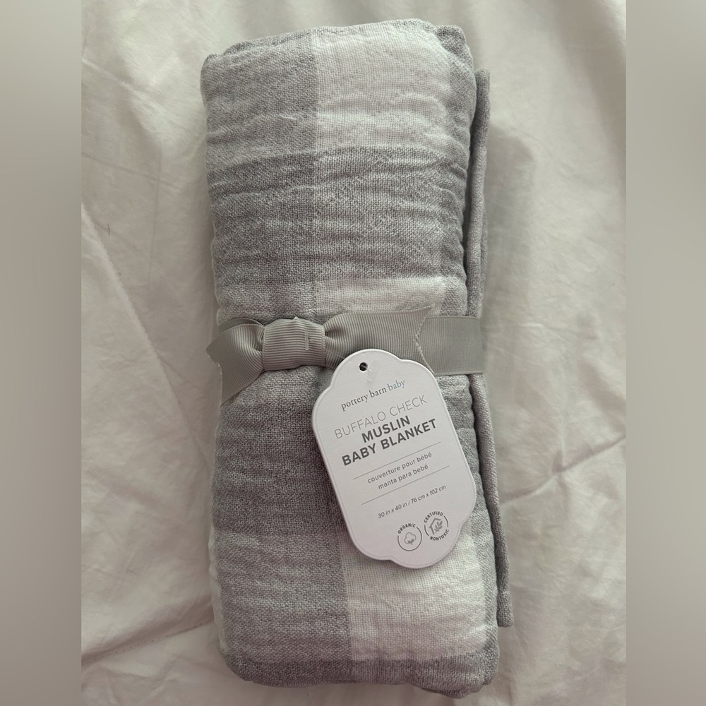 Pottery Barn Kids Gray Buffalo Check Blanket